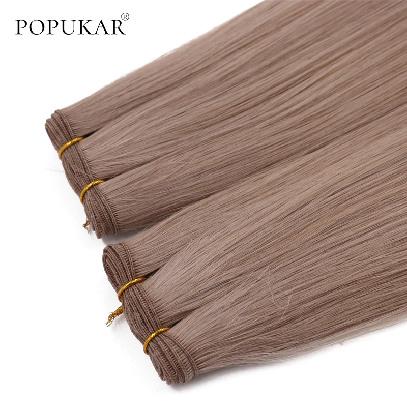 Popakku 100 г 18A # пепельный блонд необработанные бразильские натуральные