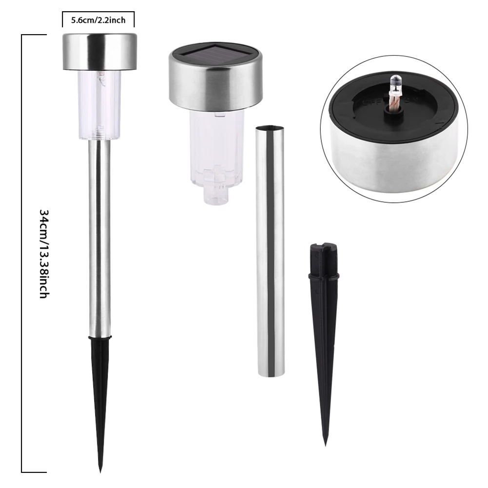 

Waterproof LED Solar Lawn Lamp Bollard Light Stick Automatically Garden Yard Street Decor RechargingFence Landscape