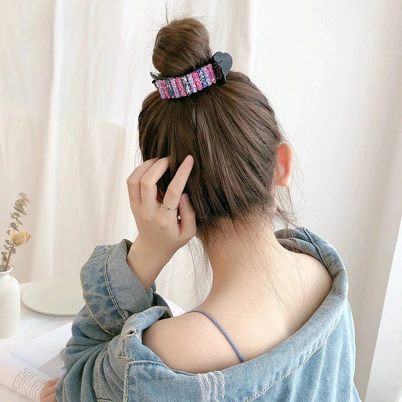 

Korean Pearl Rainbow Hair Claw Clips Big Crabs Ponytail Bun Hair Clamps Hairpin Headdress 1Pcs