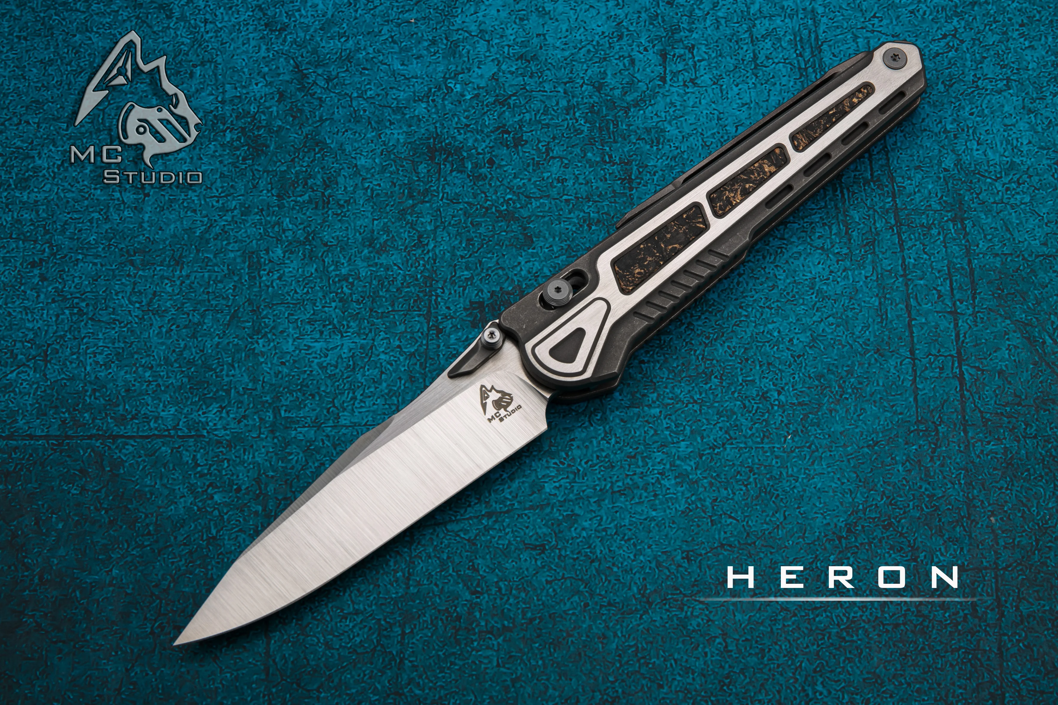 

Полуночный Кот студия Heron складной нож Поворотный замок CPM-S90V стальное лезвие
