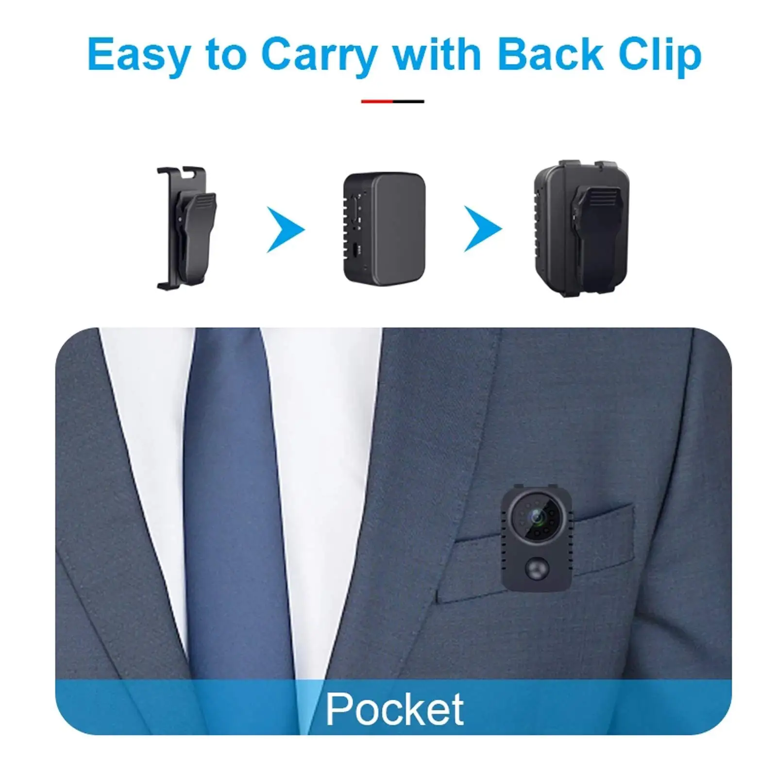 HD Mini Body Camera Wireless 1080P Security Pocket Handheld Cameras Motion Activated Small Cam for Cars Recording Sports