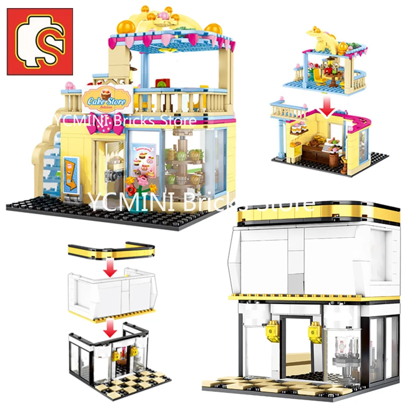 Конструктор Sembo модель города улица вид вкусные свежие пирожные специальный