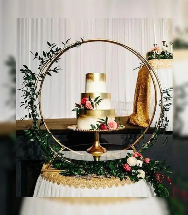 

Glass metal cake stand / wedding decor / wedding metal round stand / glass panel
