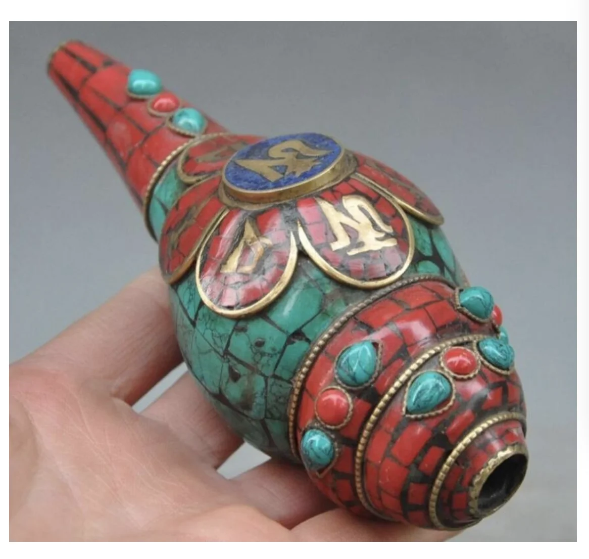 Собирайте Редкие Тибетский буддизм бронзовый инкрустация Бирюза Коралл