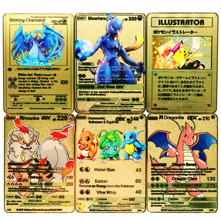 27 стилей Pokemon GX усилительный насос Мега из золотистого металла карты Super Hero