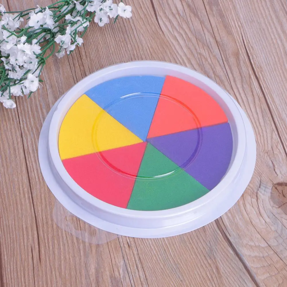 

6 Colors Ink Pad Stamp DIY Finger Painting Craft Cardmaking Large Round For Kids