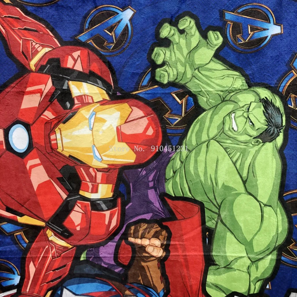 Хлопковое пляжное полотенце мстители одеяло Железный человек Халк для взрослых