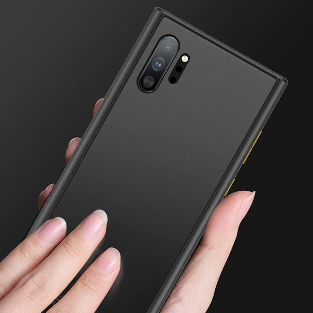 Anti-knock Matte Transparent Case for Samsung Galaxy Note 10 Plus Business Black Red Blue Green Shockproof Phone Back Cover Capa |