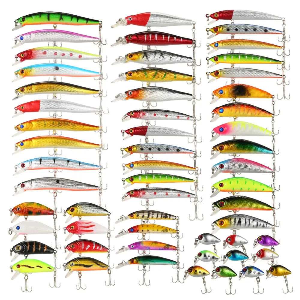 

Lixada 56PCS Fishing Lures Set Mixed Minnow Lures Crank Lures Fishing Tackle Lure Kit Set Focus Shift Ball Inside Great Pesca