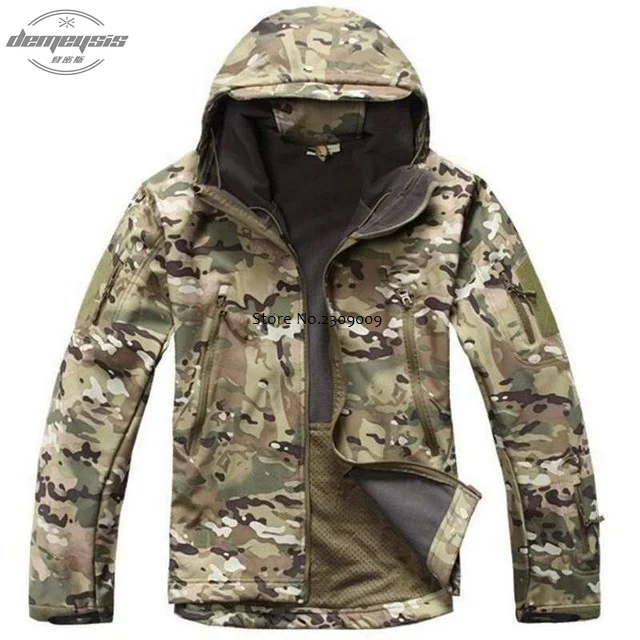 multicam jacket Армейское камуфляжное пальто, военная тактическая куртка, военная одежда, верхняя одежда, мягкая оболочка, водонепроницаемая ветрозащитная куртка, комплект - Цвет: multicam jacket