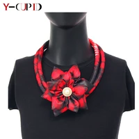 african ankara print necklace for women girls bazin custom traditional ethnic style pearl flower detachable accessory 2a2128003