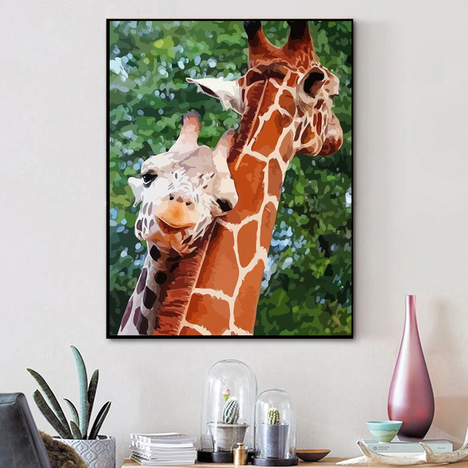 AZQSD Unframe краска по номерам на холсте Жираф картина уникальный подарок Рисование
