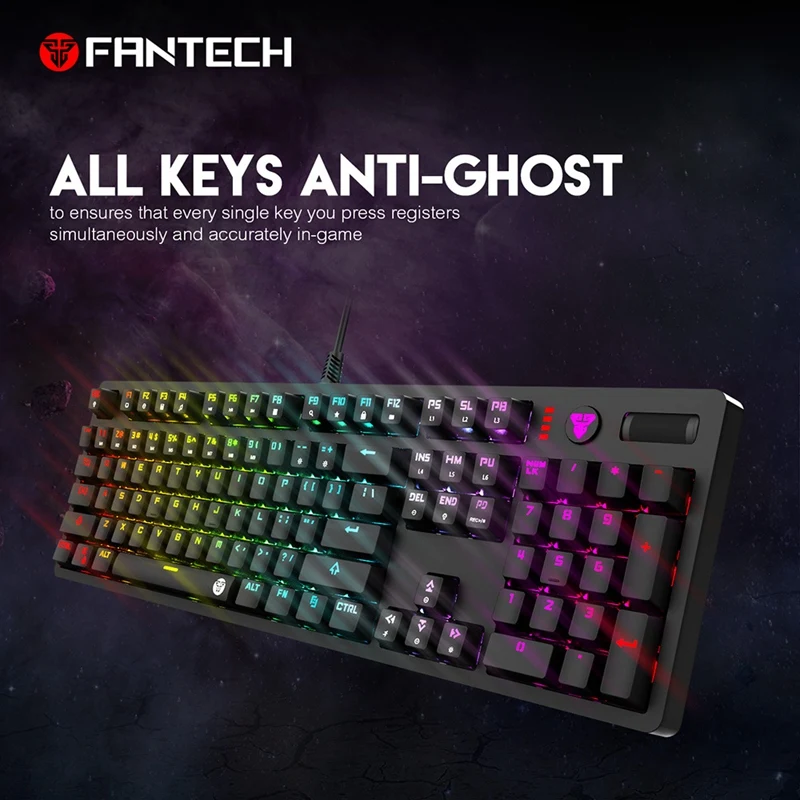 Клавиатура FANTECH MK851 RGB Mechanical Keyboard на английском языке для профессиональной игры в PUBG FPS LOL Keybord Gamer (коричневый переключатель) включена в список.