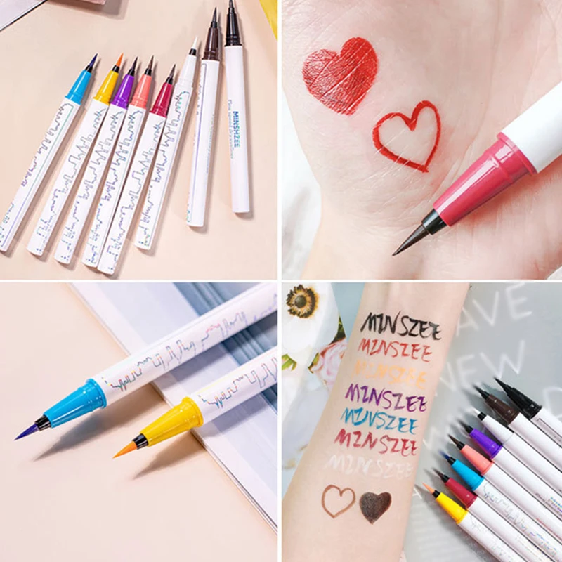 

1 Eyeliner Pencil 8 Optional Colorful Matte Liquid Eyeliner Pencil Waterproof Quick Dry Makeup Long-lasting Eyes Cosmetics Pen