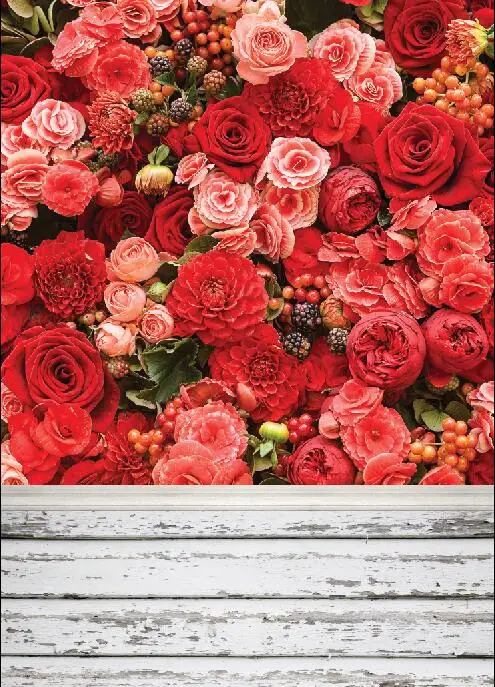 

SHENGYONGBAO VinylCustom Photography Prop Brick Wall and Wood Planks theme Photo Studio Background S181221-03