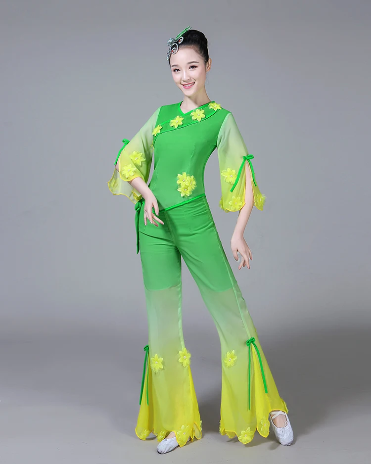 

Adult women's clothing new jasmine dance costume fan dance square national classical yangko performance performance clothing