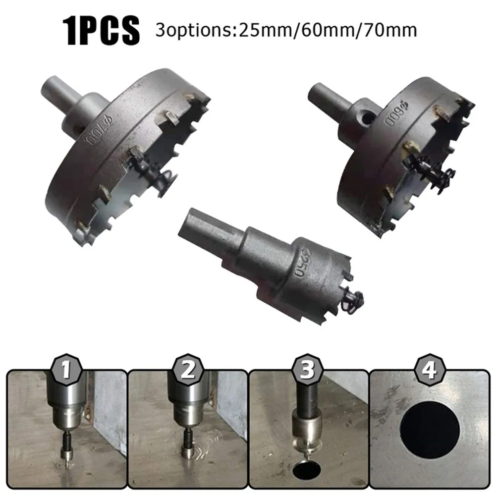 

Tungsten Steel Alloy Hole Opener Reamer Holesaw Bits Metal Cutter Carbide Tip Stainless Steel TCT Drill Bit Dia 25/60/70mm