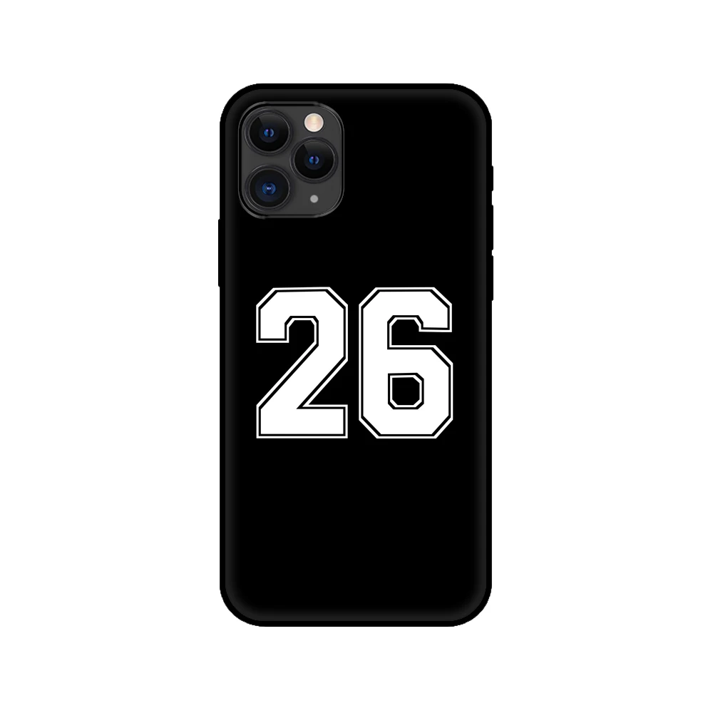 black tpu case for iphone 5 5s se 6 6s 7 8 plus x 10 cover for iphone xr xs 11 pro max case football lucky number free global shipping