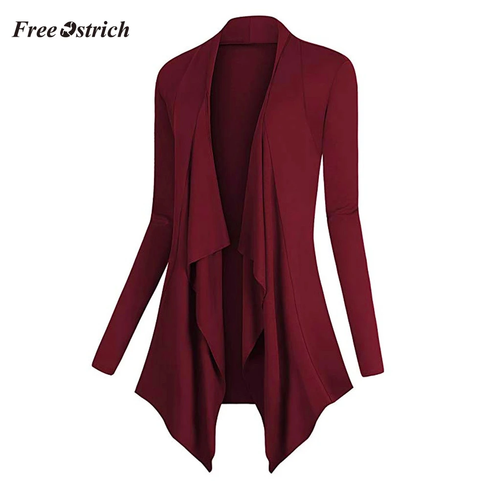 Свободный свитер из страуса женский кардиган с драпировкой спереди необычный