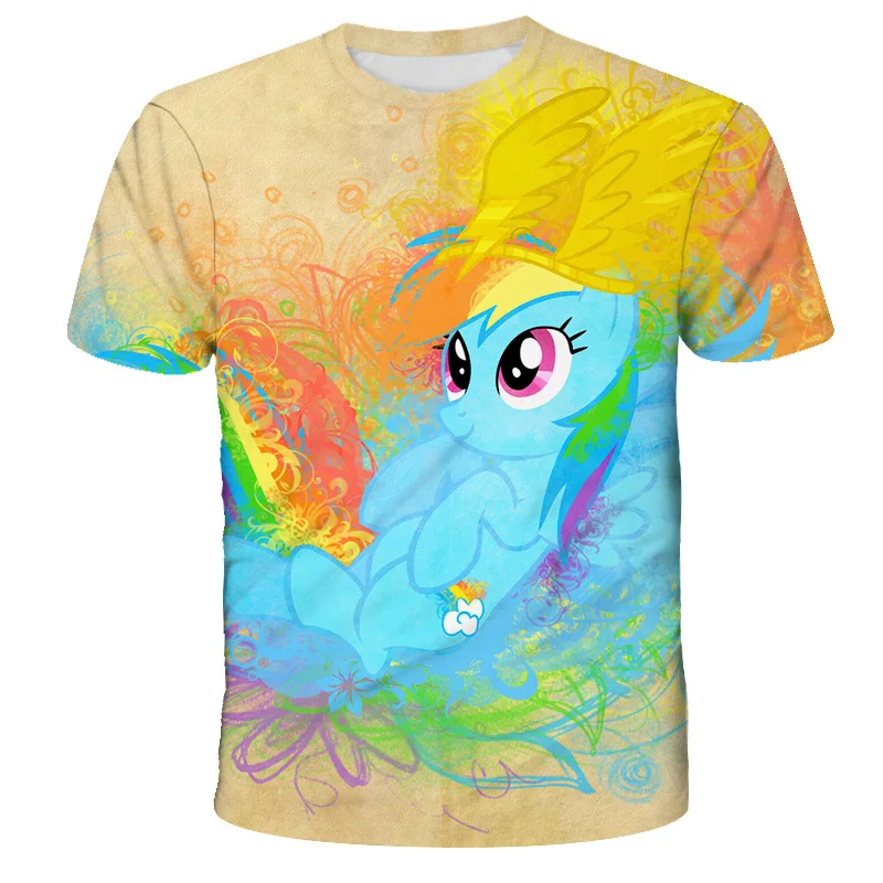 

Summer Girls tshirt Unicorn Cute T-shirt My Little Pony Baby 3D Printed Kids Clothes Children's Clothing Anime Boys Tops