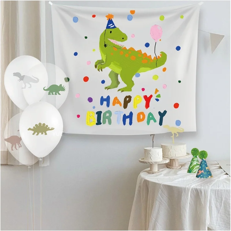 

ins Baby Shower Jurassic Dinosaur Party Backgrounds Tyrannosaurus Poster Photo props