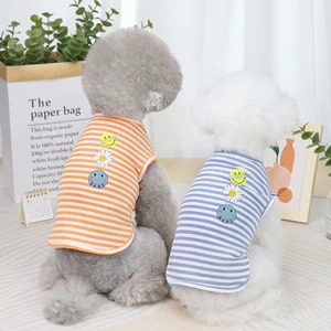 S-XXL Vest For Dogs Summer Green Blue Orange Sunflower Style Dog Clothes Striped Vest Breathable For Small Breeds Dogs