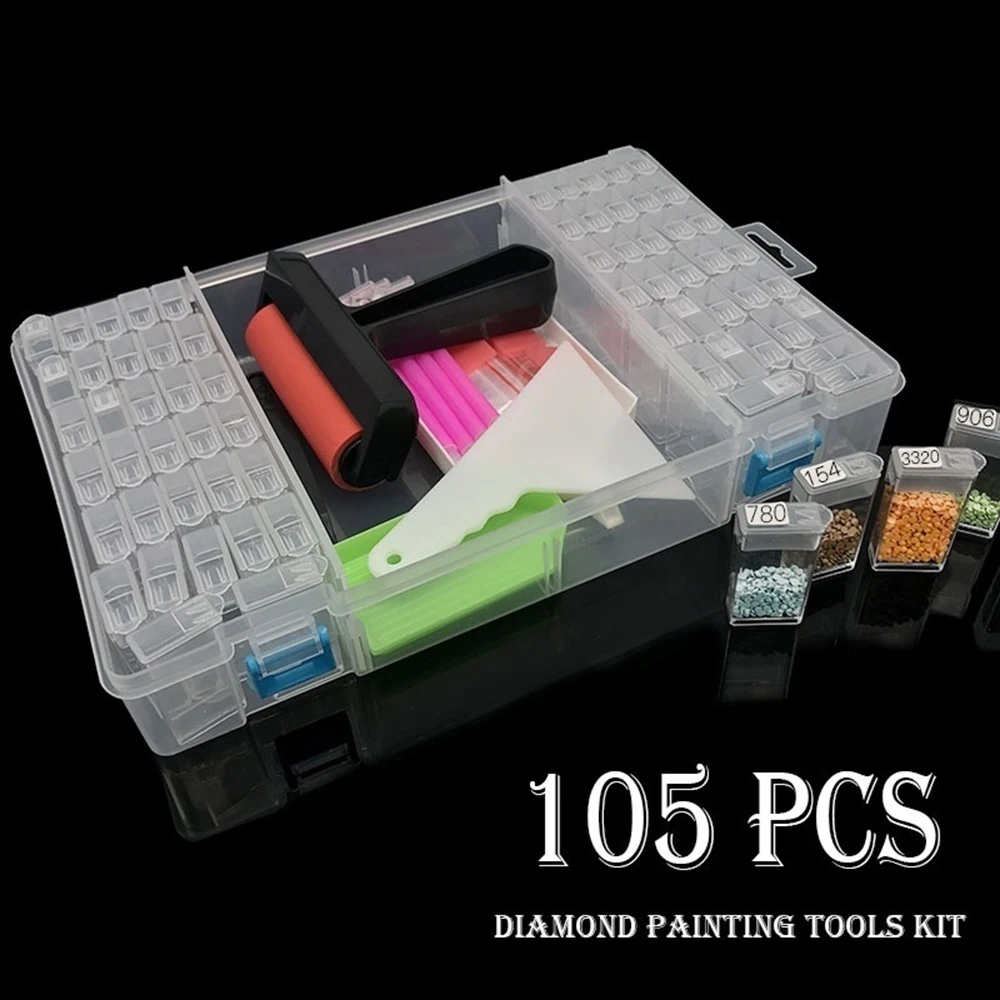 

5D Diamonds Painting Tools and Accessories Kits with Diamond Painting Roller and Diamond Embroidery Box for Adults or Kids