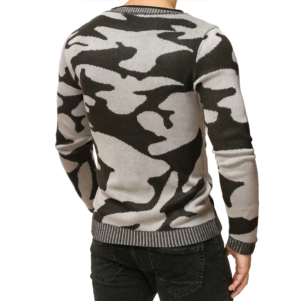 Военный Камуфляжный свитер пуловер Мужская зимняя теплая вязаная одежда с