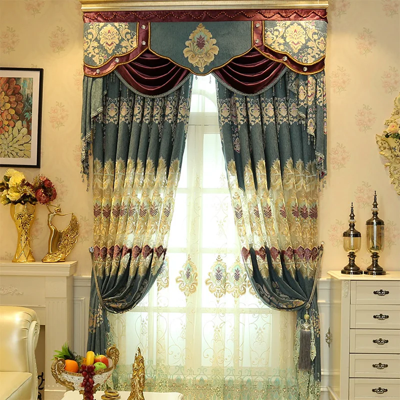 

New Type of Chenille Embroidery Jacquard Light-shielding Curtains for Living Dining Room Bedroom.