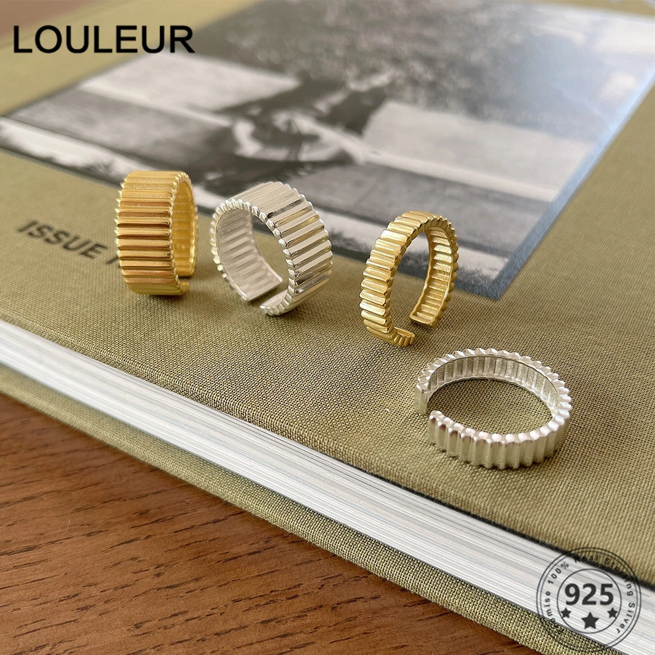 

LouLeur Design 925 Sterling Silver Ring 18K Gold Irregular Gear Rings For Women Luxury Ring 2021 Trend Silver 925 Jewelry