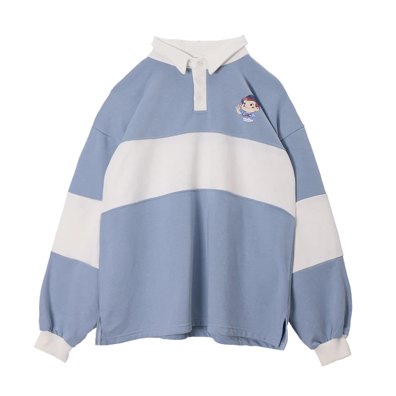 Новинка 2020 хит Осенние повседневные женские толстовки поло воротник пэчворк