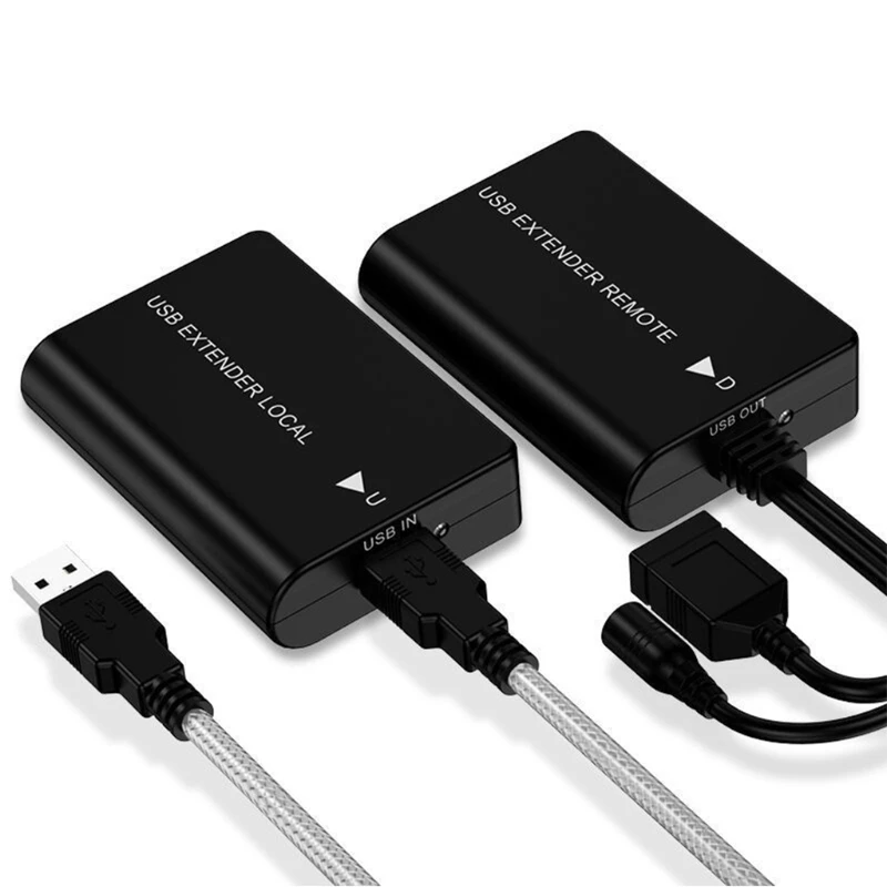 

2 шт. удлинитель Usb 60 м Usb к Rj45 Ethernet преобразователь адаптер концентратор кабель 1080P 60 м 2 упаковки Прямая поставка