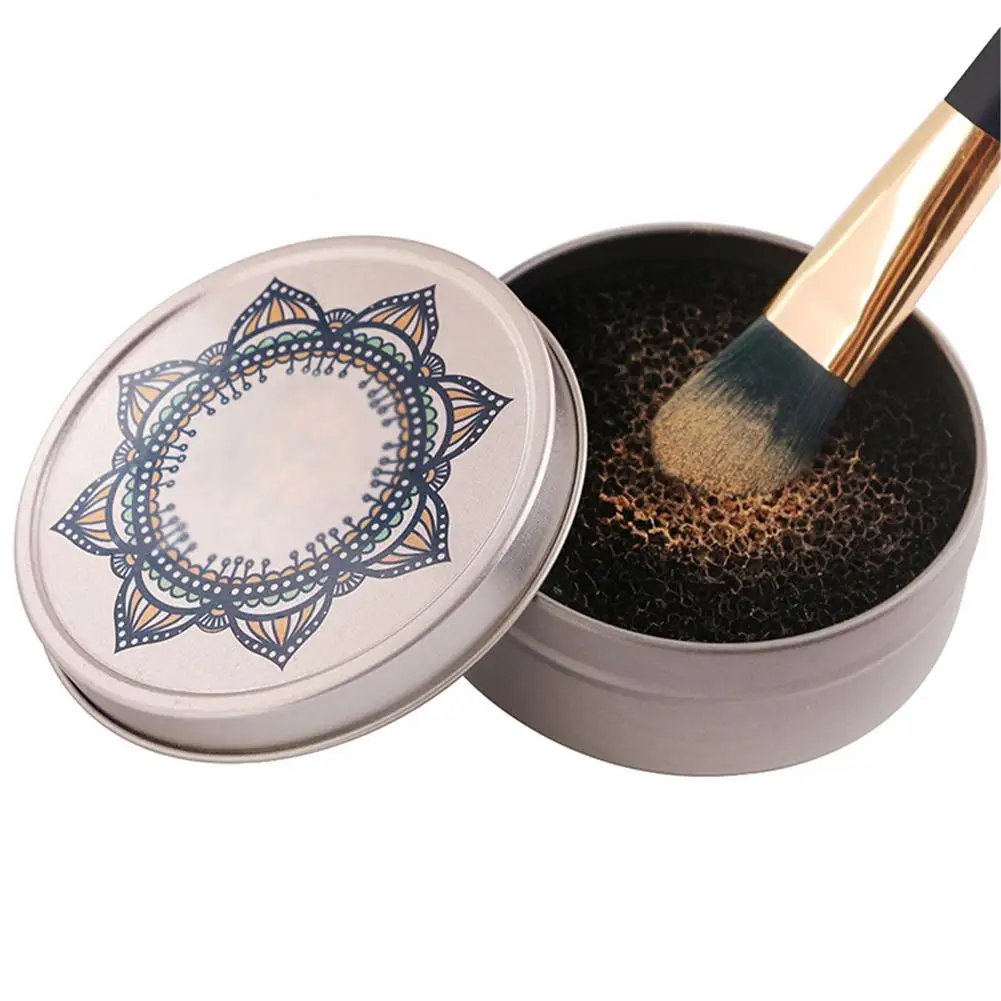 

Unique Flower Cosmetic Makeup Brush Cleaning Box Eye Shadow Sponge Cleaner Tool