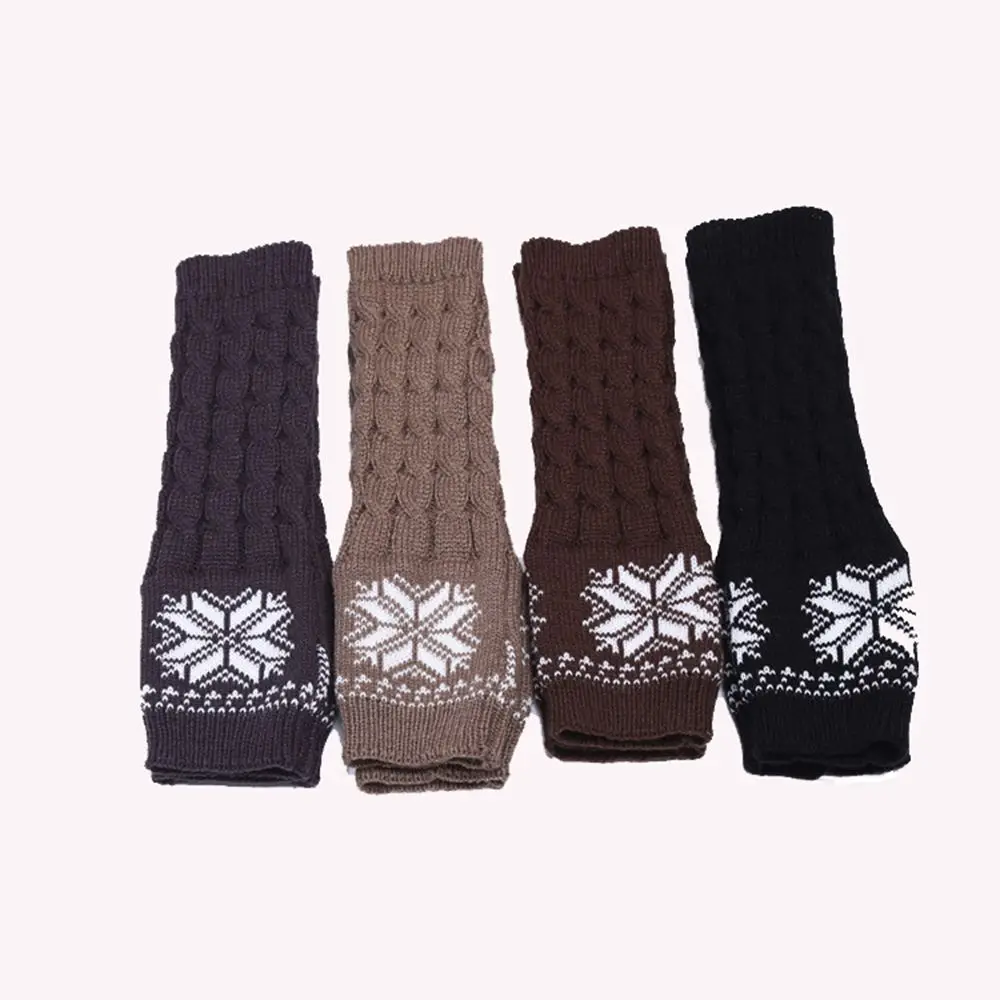Повседневные женские осенне-зимние жаккардовые теплые варежки с узором в виде