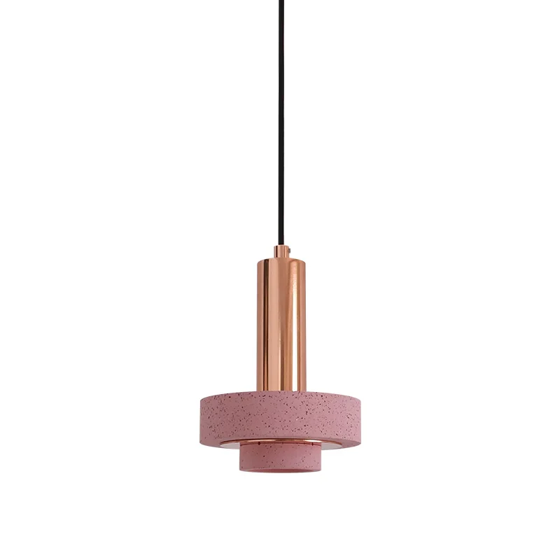 

Nordic moder Loft Simple Terrazzo Pendant Lights Modern Creative Pink/Gray Cement Led Droplight For Cafe Bar Bedside Art Decorat