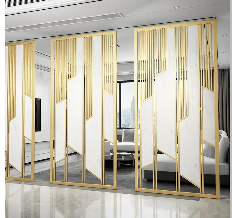 

Metal wrought iron stainless steel screen partition wall entrance entrance to block the brakes living room office light luxury