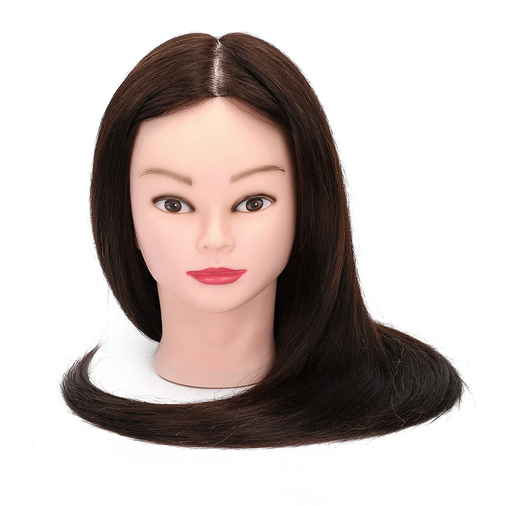 

22" 90% Real Hair Manequin Head Hairdressing Manikin Training Head for Curling Hairstyles Hairdressers Practice Doll Dummy Head