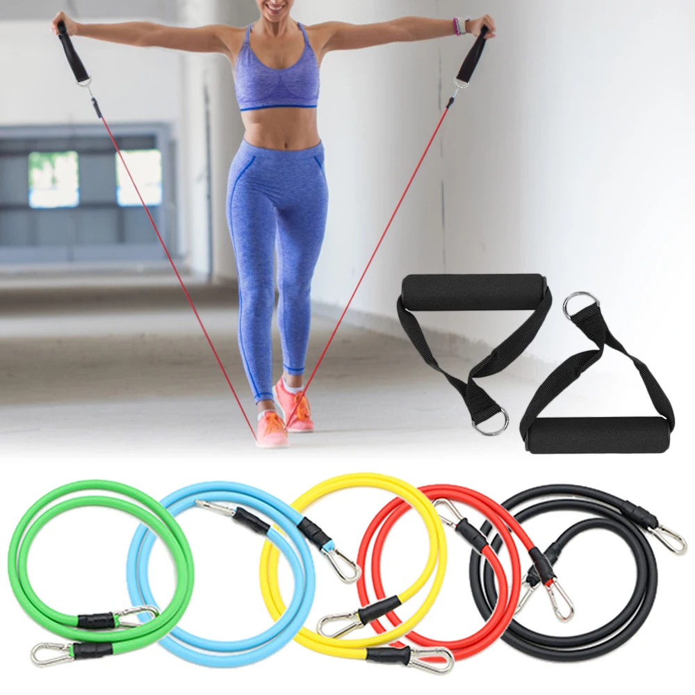13pcs Home Gym Resistance Bands Set Workout Fintess Exercise Tube Jump Rope Door Anchor Ankle Straps Band|Эспандеры| |