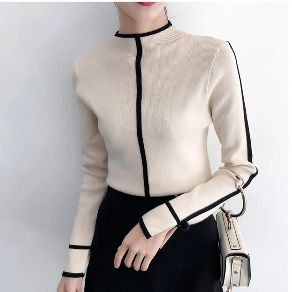 Женский свитер мягкий корейский стиль обтягивающий зимний водолазка для женщин