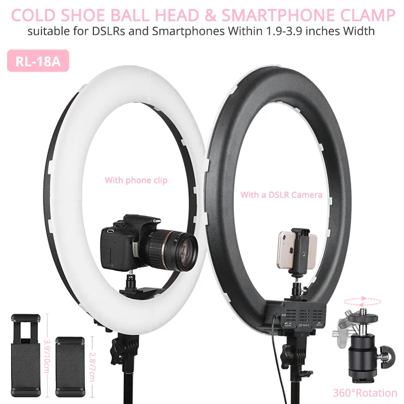 Travor кольцевой светильник для фотостудии ing светодиодный 14 дюймов 18 камеры