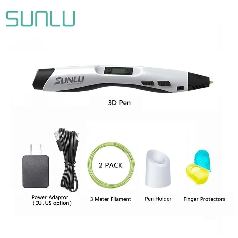 SUNLU 3D ручка SL-300 Регулируемая температура детей каракули ручка с светодиодный Экран Поддержка PLA/ABS нити белый Цвет