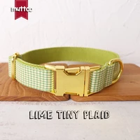 muttco unique dog collar lime tiny plaid convenient to walk the dog leash accessory for small medium large dog 5 size udc106b