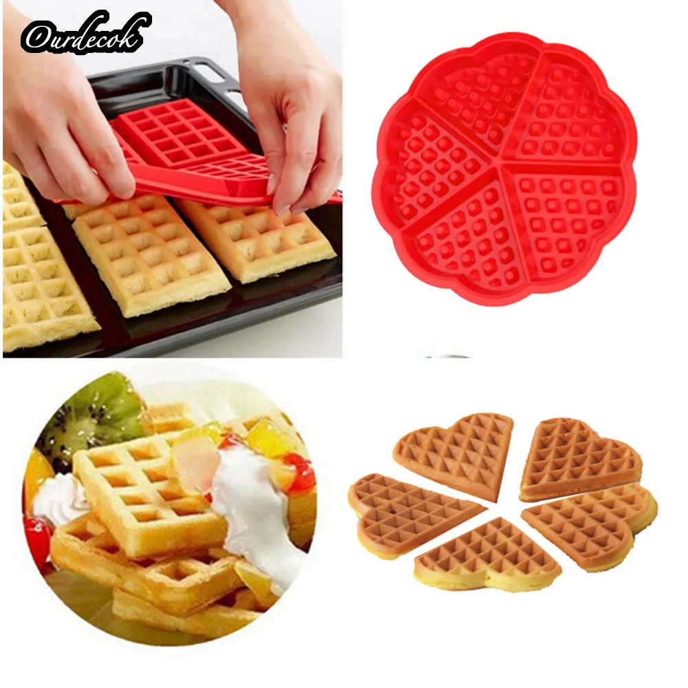 1pcs Heart And Square 4-Cavity Waffles Cake Mold Chocolate Pan Silicone Molds Baking Cooking Tools Kitchen Accessories Supplies | Дом и сад