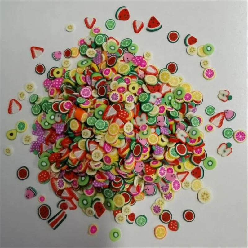 

1000pc/Bag Nail Art Clay Fruit Slice Decoration Fake Flake Designs Melon Slices Slime Charm Polymer Clay Manicure Accessory
