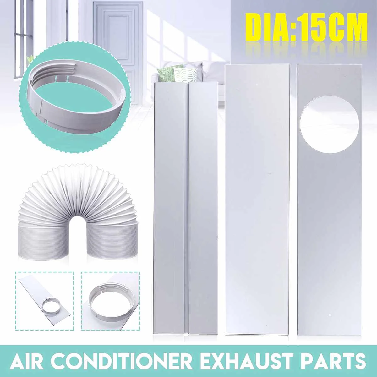 

Portable Air Conditioner Window Seal Air Vent Exhaust Slide Plate Dia 15cm Window Adaptor Pipe Hose Air Conditioner Accessories