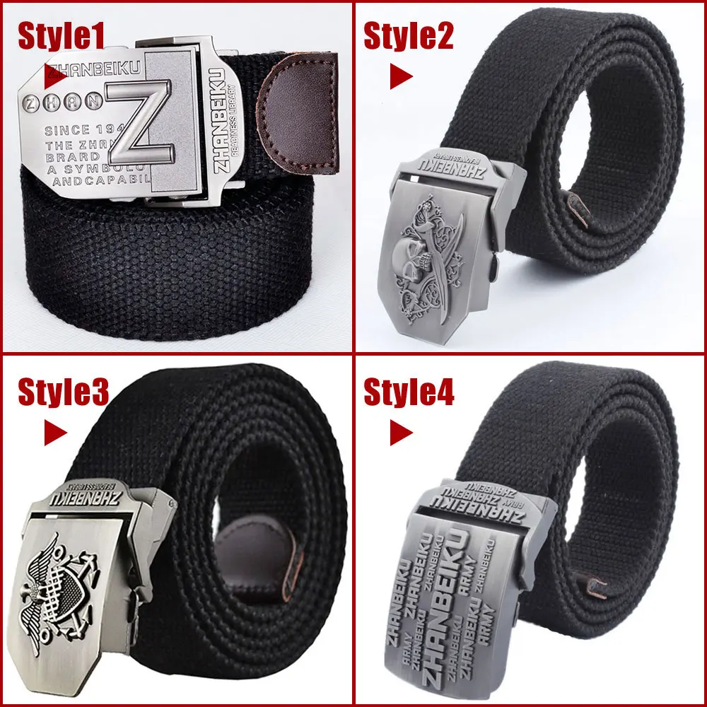Ремень брезентовый мужской металлический тактический пояс с черепом военное