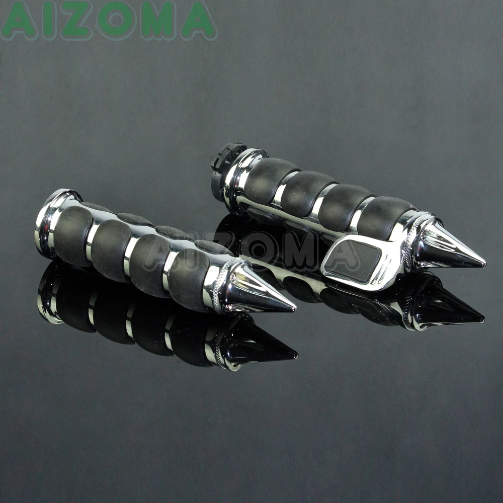 

Универсальные хромированные мотоциклетные рукоятки 7/8 дюйма/22 мм с шипами для Kawasaki Suzuki M109R Intruder 800 1400 1500