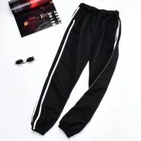 summer autumn fashion two bars black mens casual sports feet trousers loose series pants fitness men sportswear tracksuit html1