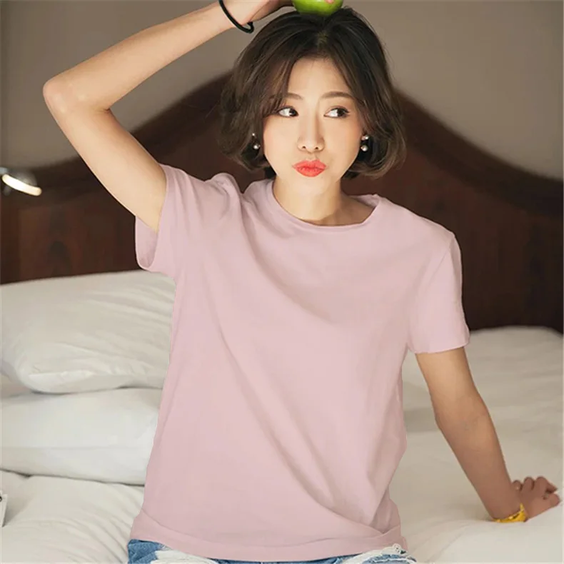 

Women's Short-Sleeved Loose Summer Wear Korean-Style Student Pure White T-shirt Internet Celebrity Super Hot CEC