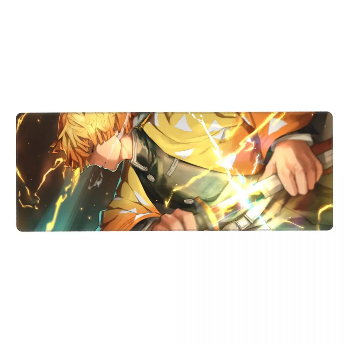 

Demon Slayer Agatsuma Zenitsu Laptop Mouse Pad Keyboard Table Mats Big Waterproof Mousepad for Computer